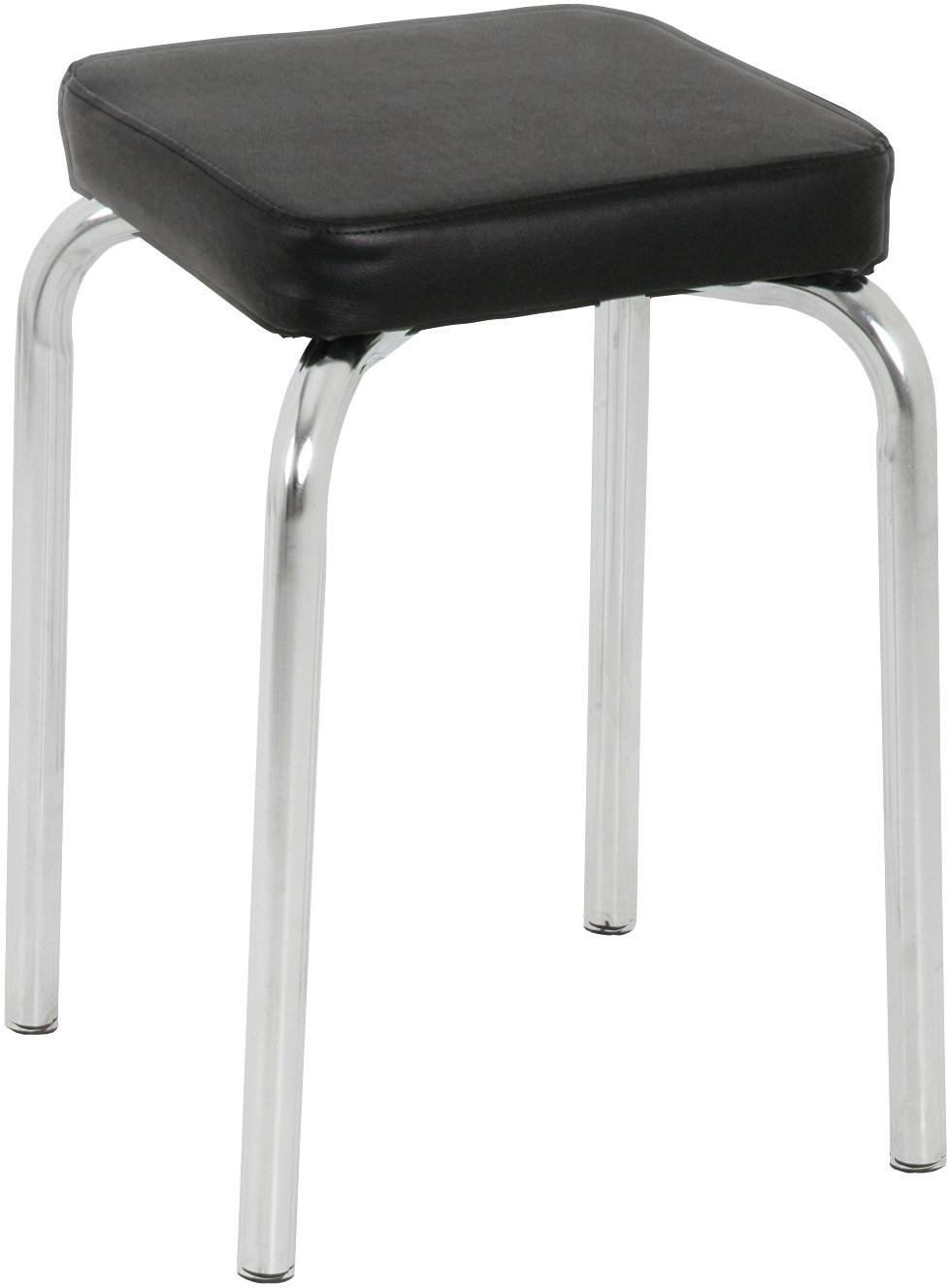 Carryhome Stapelhocker Schwarz, Chrom 36x49x36 cm