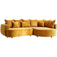 ECKSOFA in Chenille Goldfarben  - Goldfarben/Schwarz, Design, Kunststoff/Textil (307/194cm) - Carryhome