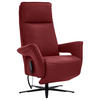 RELAXSESSEL in Leder Rot  - Rot/Schwarz, Design, Leder/Metall (83/123/87cm) - Valdera