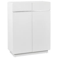 Pantofar 80/104,5/34,5 cm  - alb/culoare inox, Design, metal/material pe bază de lemn (80/104,5/34,5cm) - Xora