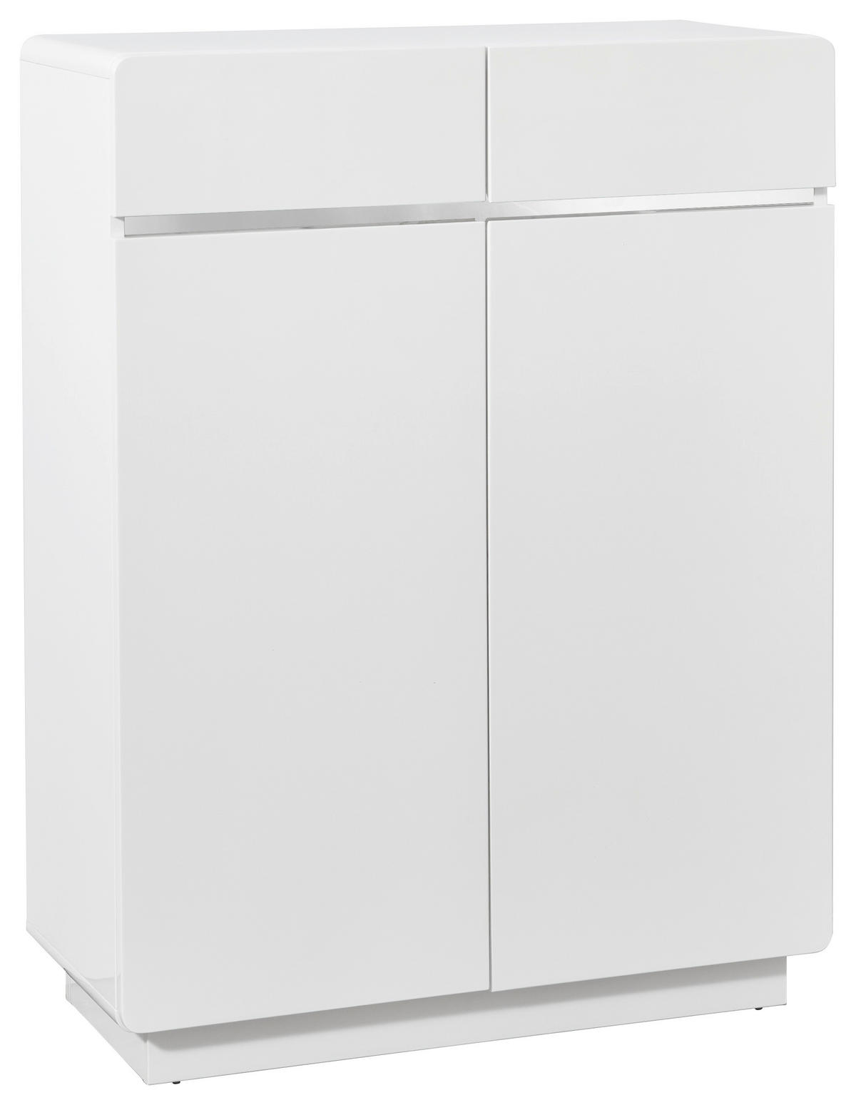 Pantofar 80/104,5/34,5 cm  - alb/culoare inox, Design, metal/material pe bază de lemn (80/104,5/34,5cm) - Xora