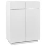 SCHUHSCHRANK  in 80/104,5/34,5 cm  - Edelstahlfarben/Weiß, Design, Holzwerkstoff/Metall (80/104,5/34,5cm) - Xora