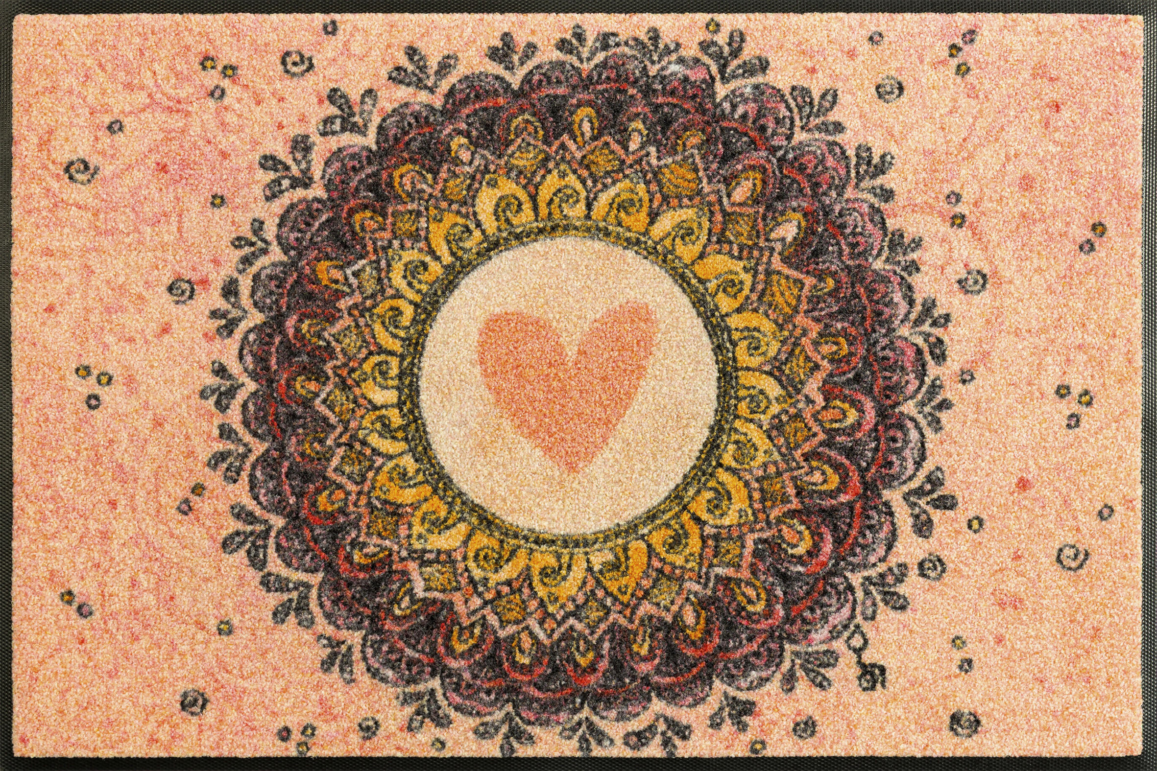 FUSSMATTE 50/75 cm Circle of Love  - Beige, Design, Kunststoff/Textil (50/75cm) - wash+dry