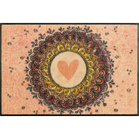 FUSSMATTE 50/75 cm Circle of Love  - Beige, Design, Kunststoff/Textil (50/75cm) - wash+dry