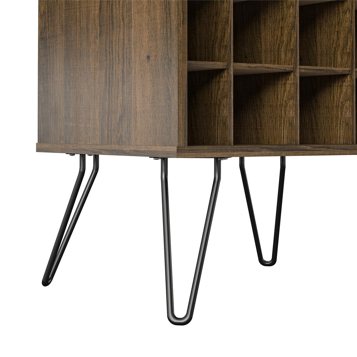 WEINREGAL 51/80/45 cm  - Eichefarben/Dunkelbraun, Design, Holzwerkstoff/Metall (51/80/45cm) - MID.YOU
