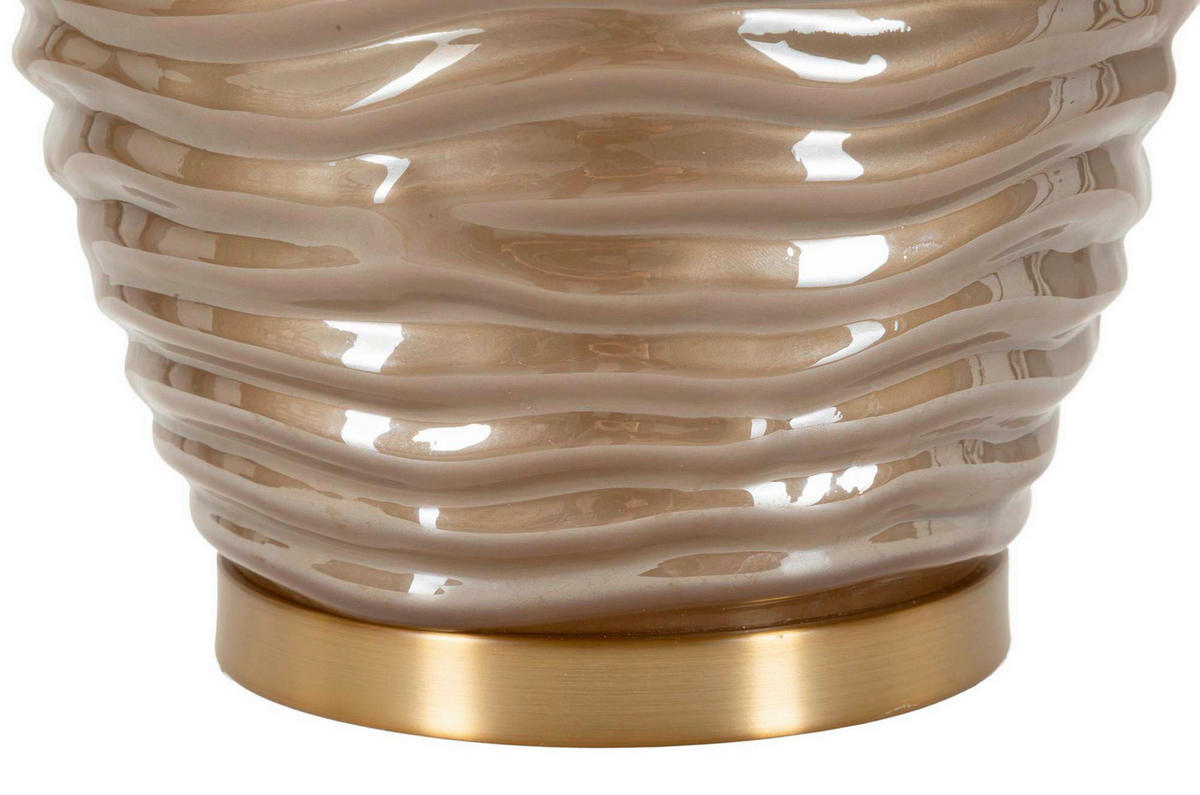 TISCHLEUCHTE   - Goldfarben/Braun, Basics, Glas/Textil (45.5/79/45.5cm)