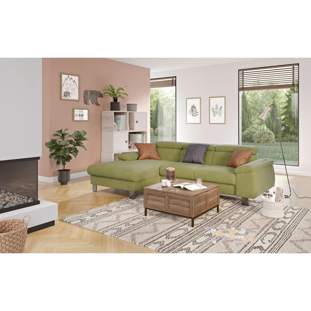 Thumbnail - Livetastic Ecksofa, Grün, Textil, 3-Sitzer, Ottomane links, L-Form, 244x166 cm, Made in EU, seitenverkehrt erhältlich, S...