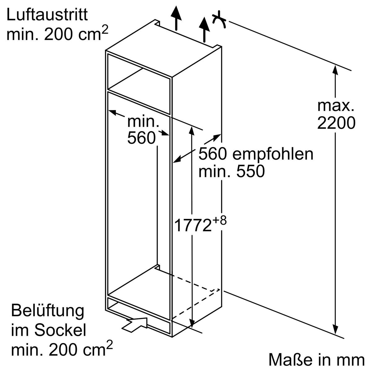 KÜHL-GEFRIER-KOMBINATION KI1811SE0  - Weiß, Basics, Metall (54,1/177,2/54,8cm) - Neff