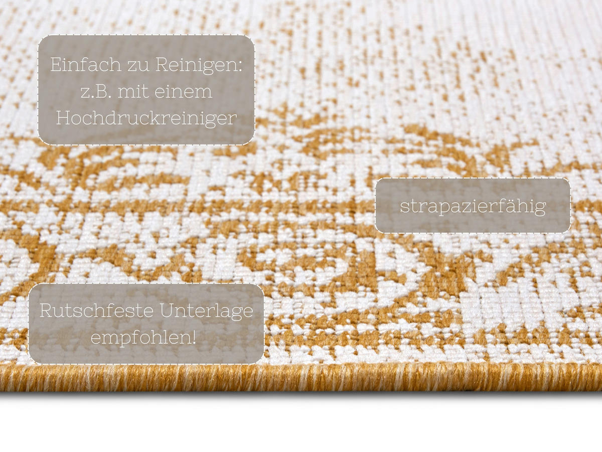 OUTDOORTEPPICH 80/150 cm Twin Supreme Creme, Honig  - Creme/Honig, Design, Kunststoff (80/150cm)