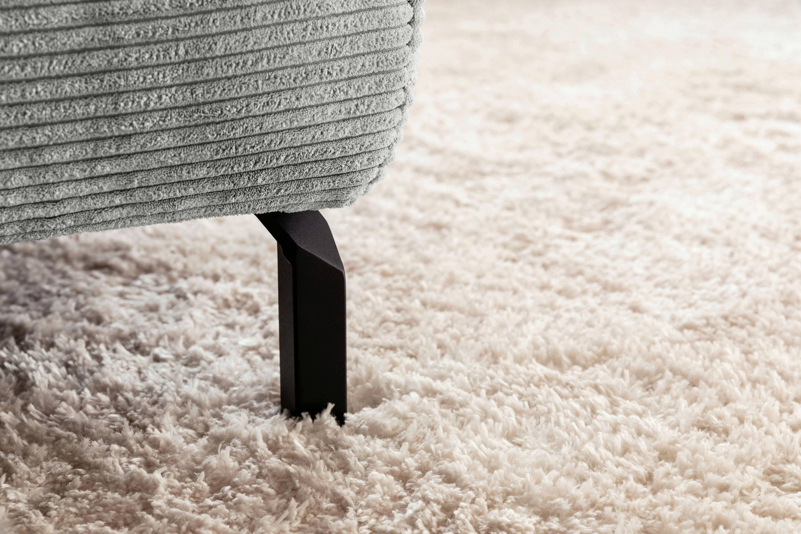ECKSOFA Rostfarben Cord  - Rostfarben/Schwarz, MODERN, Textil/Metall (219/309cm) - Pure Home Lifestyle