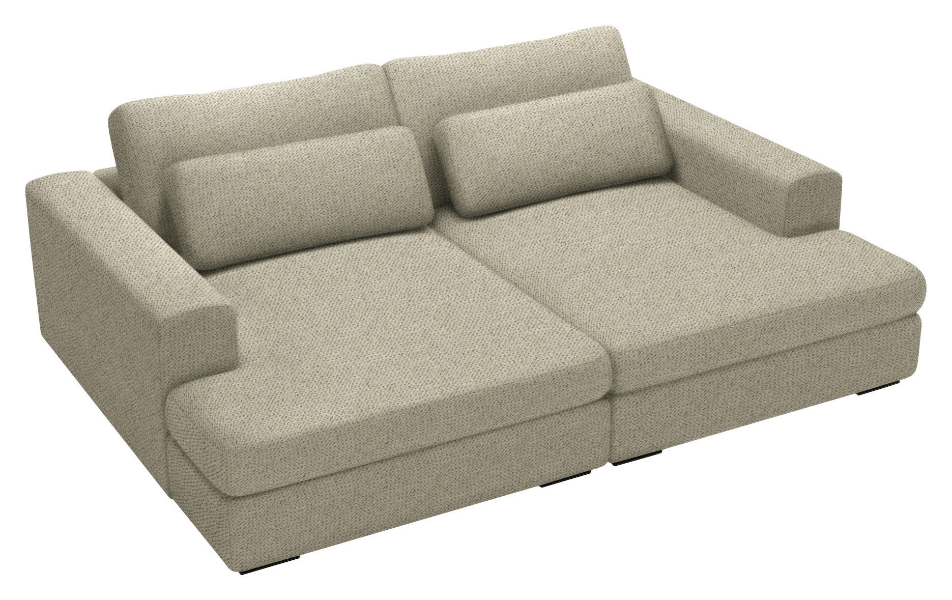 Thumbnail - Lomoco Bigsofa, Cappuccino, Textil, 2-3-Sitzer, Füllung: Schaumstoff, 223x80x158 cm, Stoffauswahl, Wohnzimmer, Sofas & C...