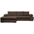 ECKSOFA in Flachgewebe Braun  - Chromfarben/Braun, Design, Kunststoff/Textil (173/294cm) - Carryhome