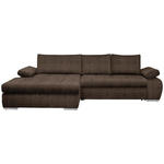 ECKSOFA in Flachgewebe Braun  - Chromfarben/Braun, Design, Kunststoff/Textil (173/294cm) - Carryhome