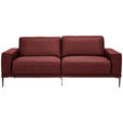 2,5-SITZER in Leder Bordeaux  - Bordeaux/Schwarz, Design, Leder/Metall (200/102/92cm) - Johann Jakob