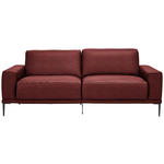 2,5-SITZER in Leder Bordeaux  - Bordeaux/Schwarz, Design, Leder/Metall (200/102/92cm) - Johann Jakob