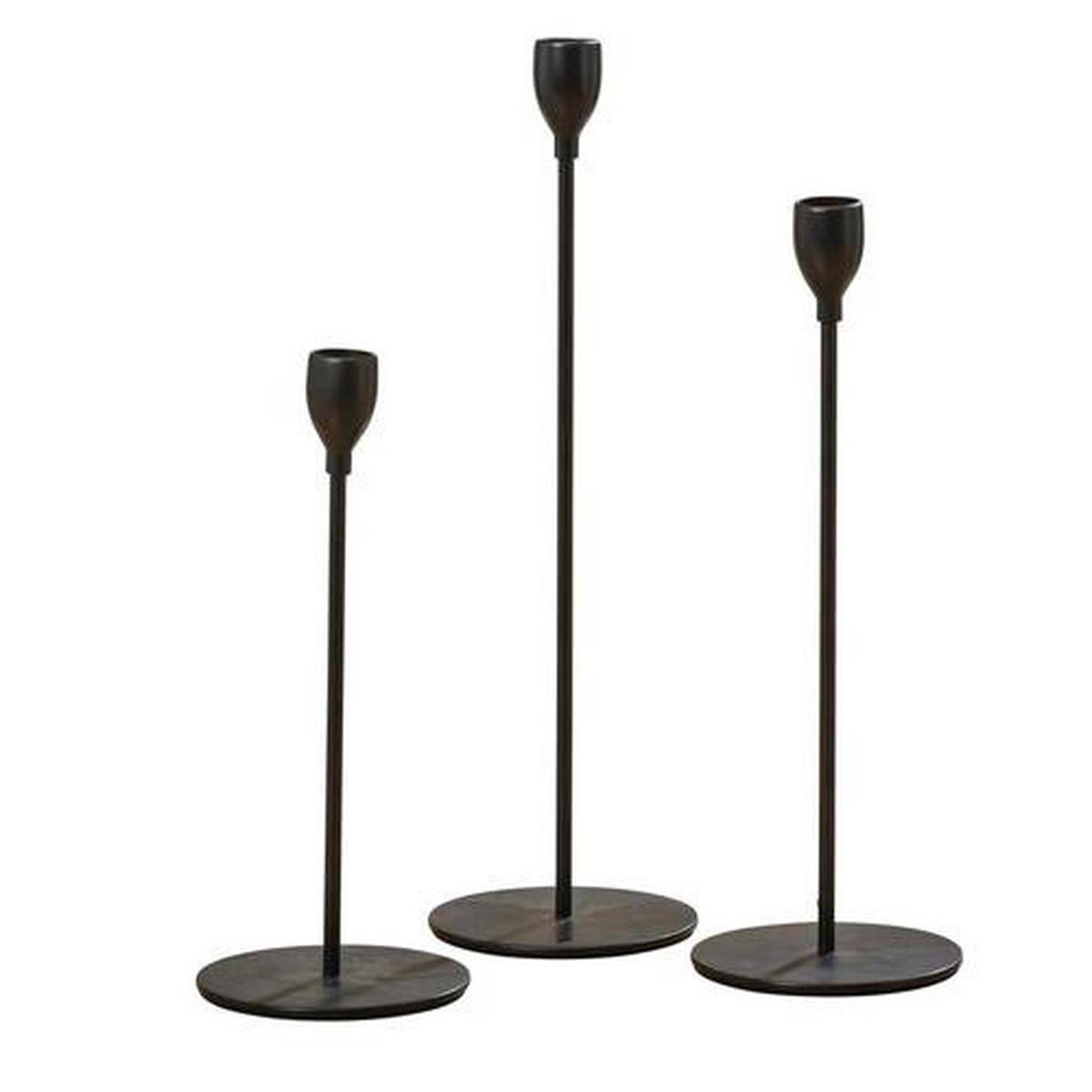 STOJAN NA SVIEČKU  kov - čierna, Basics, kov (10/28cm)