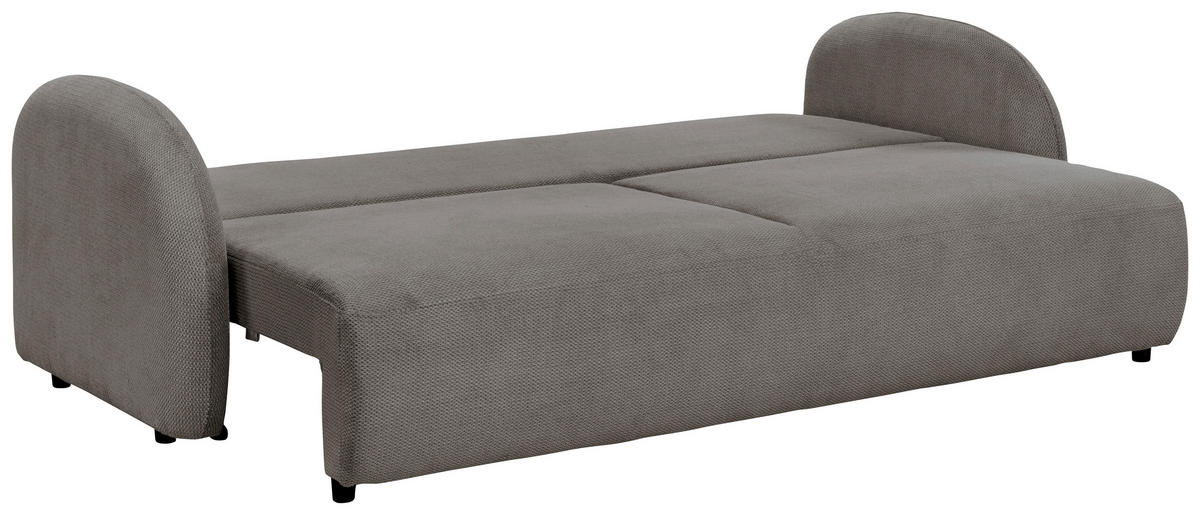SCHLAFSOFA ROMA  mit Struktur Hellbraun  - Hellbraun/Schwarz, Design, Textil (230/90/105cm) - MID.YOU