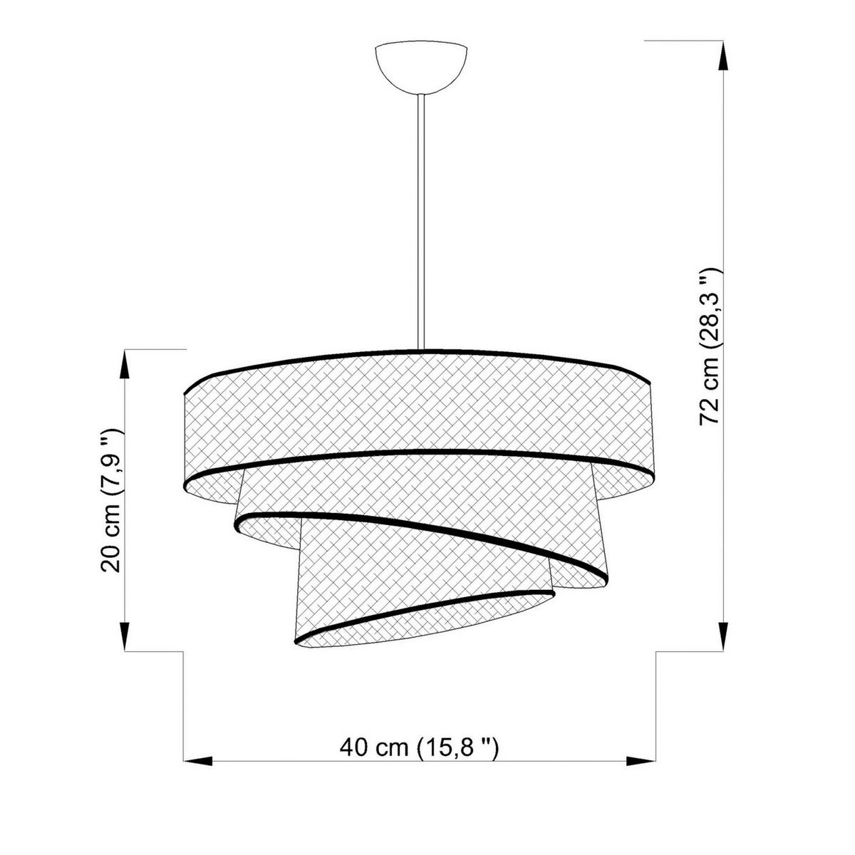 HÄNGELEUCHTE 40/72 cm   - Goldfarben/Weiß, KONVENTIONELL, Kunststoff/Textil (40/72cm) - P & B