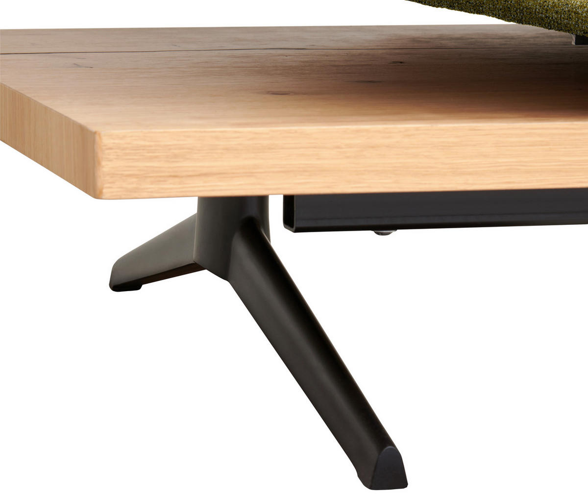 ECKSOFA Chenille Grün, Goldfarben  - Goldfarben/Schwarz, Design, Holz/Textil (240/132cm) - Koinor