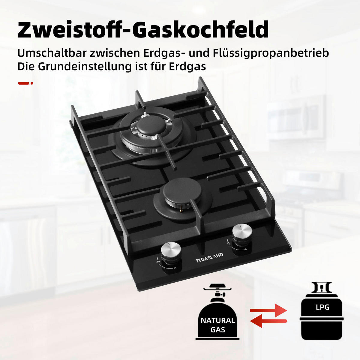 GASKOCHFELD - Schwarz, Trend, Glas (30/51/10cm)