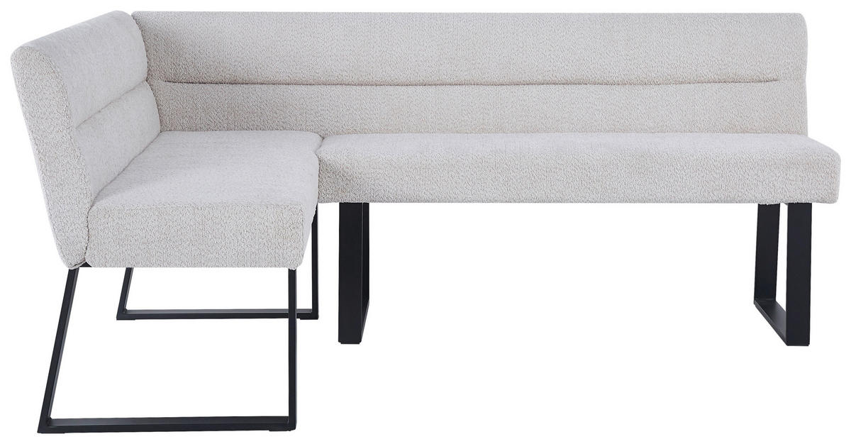ECKBANK 150/190 cm  in Beige  - Beige/Schwarz, KONVENTIONELL, Textil/Metall (150/190cm) - MID.YOU