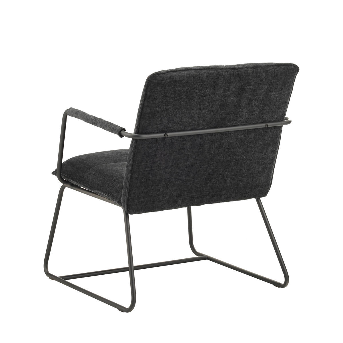 SESSEL in Chenille Schwarz  - Schwarz, MODERN, Textil/Metall (65/80/68cm) - MID.YOU