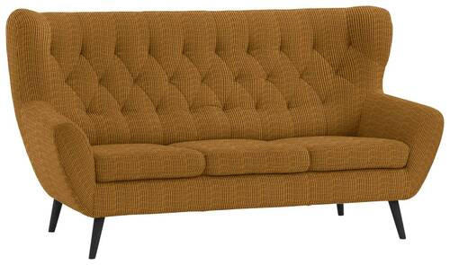 3-SITZER-SOFA in Cord Currygelb  - Currygelb/Schwarz, Design, Holz/Textil (187/101/95cm) - Stylife