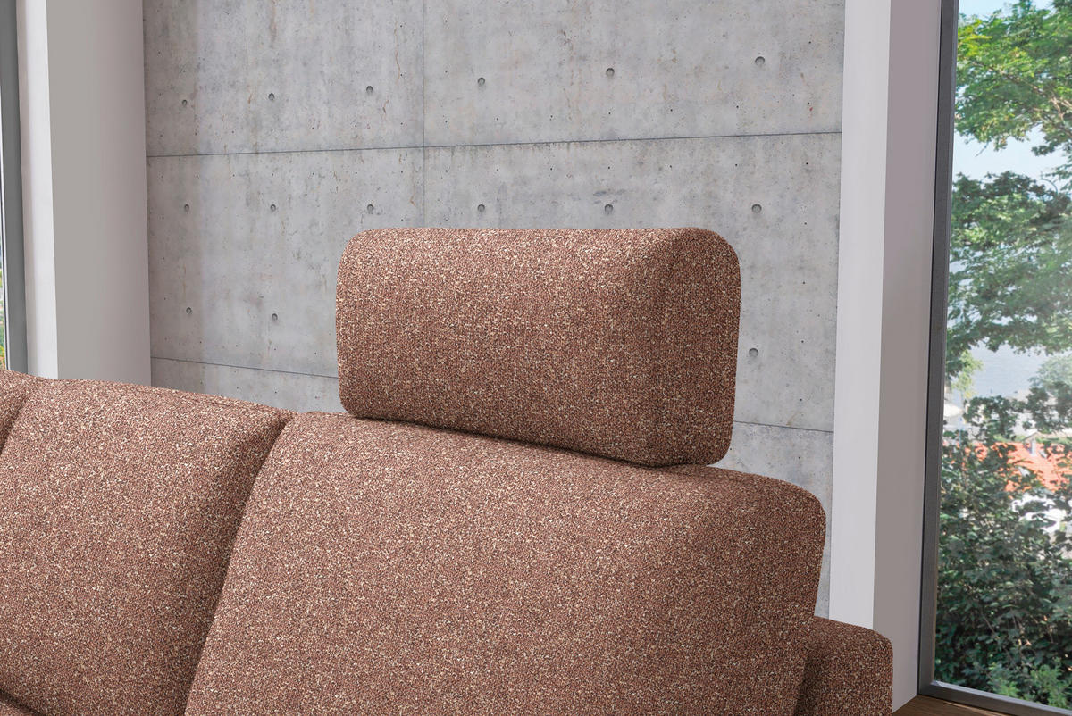 ECKSOFA  in Mikrovelours Terracotta  160/248 cm  - Terracotta/Alufarben, Design, Textil/Metall (160/248cm) - Sedda