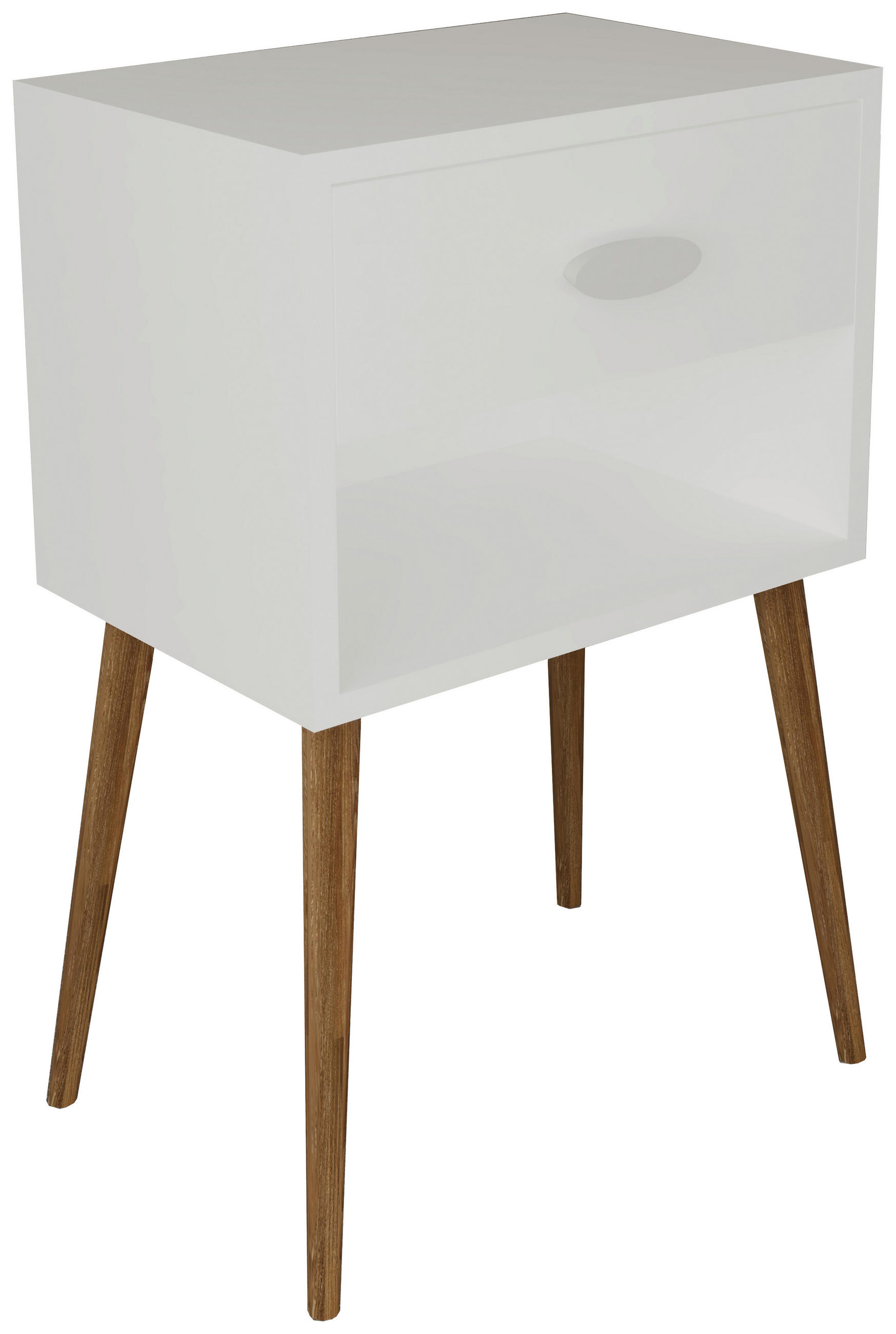 NACHTKÄSTCHEN 45/70/30 cm  in Weiß  - Honigeiche/Weiß, MODERN, Holzwerkstoff (45/70/30cm) - MID.YOU