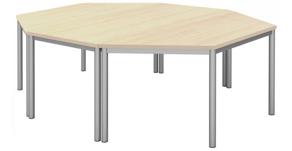 KONFERENZTISCH 240/160/72 cm in Grau, Ahornfarben, Alufarben - Ahornfarben/Alufarben, KONVENTIONELL, Holzwerkstoff/Metall (240/160/72cm) - Moderano