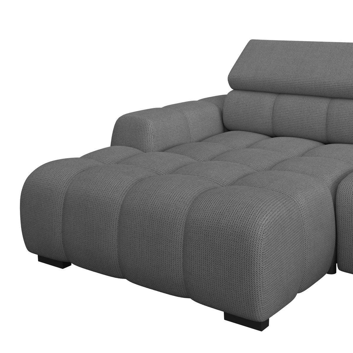 ECKSOFA Anthrazit Webstoff  - Anthrazit/Schwarz, Trend, Kunststoff/Textil (168/285cm) - Livetastic