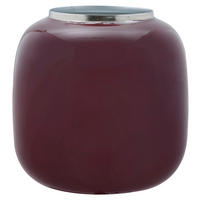 VASE  - Pflaume/Silberfarben, Trend, Metall (17/17/18cm) - Kayoom
