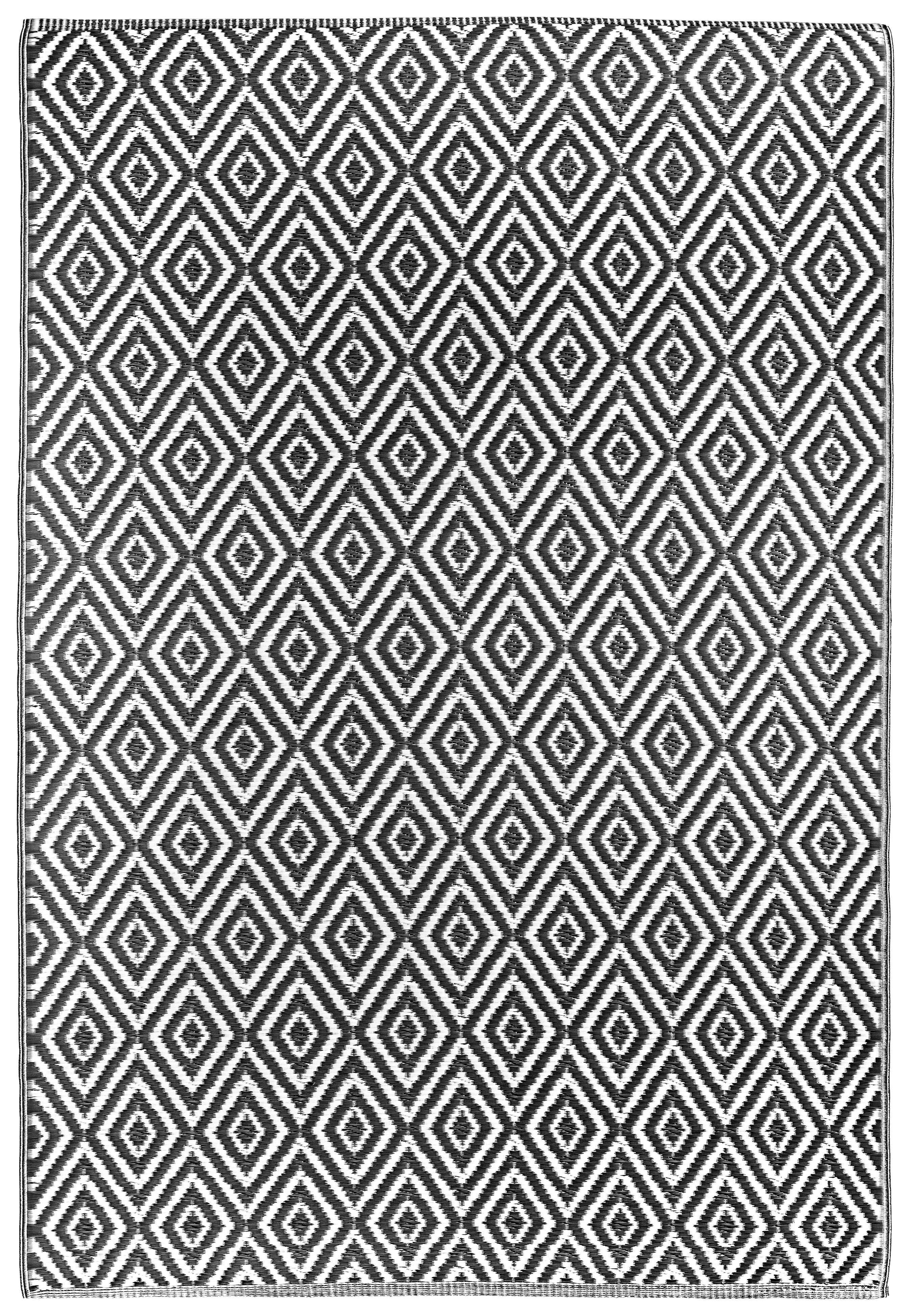 Outdoor Teppich schwarz/weiß 120x180 cm Bodenschutzmatte Kunststoffmatte Ballar 