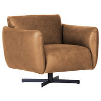 SESSEL in Mikrofaser Cognac  - Cognac/Schwarz, KONVENTIONELL, Textil/Metall (100/80/90cm) - Carryhome