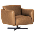 SESSEL in Mikrofaser Cognac  - Cognac/Schwarz, KONVENTIONELL, Textil/Metall (100/80/90cm) - Carryhome