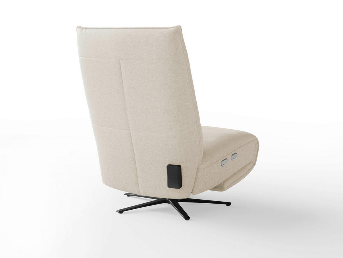 RELAXSESSEL Textil Sandfarben  - Sandfarben/Schwarz, Basics, Textil/Metall (80/109/98cm) - Sit & More