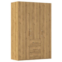 DREHTÜRENSCHRANK 151/223/60 cm,  in Eichefarben, 3 Tür(en)  - Eichefarben/Silberfarben, Design, Holzwerkstoff/Kunststoff (151/223/60cm) - Novel
