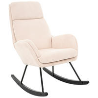 SCHAUKELSESSEL in Cord Creme, Schwarz  - Creme/Schwarz, Design, Holz/Textil (70/105/87cm) - Livetastic
