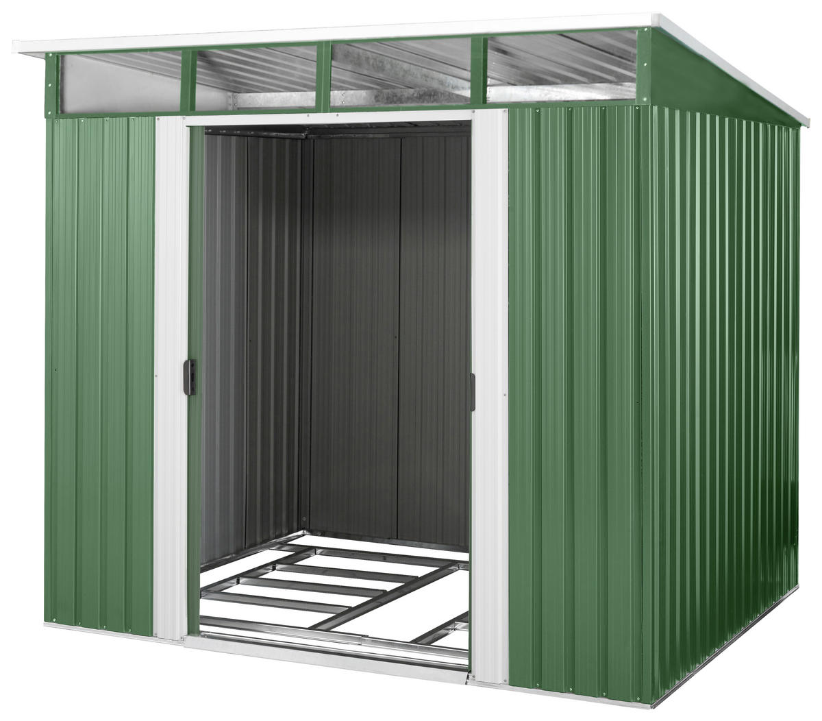 GERÄTEHAUS 238/203/278 cm  - Weiß/Grün, Basics, Metall (238/203/278cm)