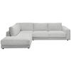 ECKSOFA in Feincord Hellgrau  - Hellgrau/Schwarz, Design, Kunststoff/Textil (224/325cm) - Hom`in