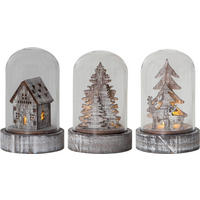 LED-DEKOLEUCHTE 5,5/8,5 cm  - Klar/Braun, Basics, Glas/Holz (5,5/8,5cm) - Eglo