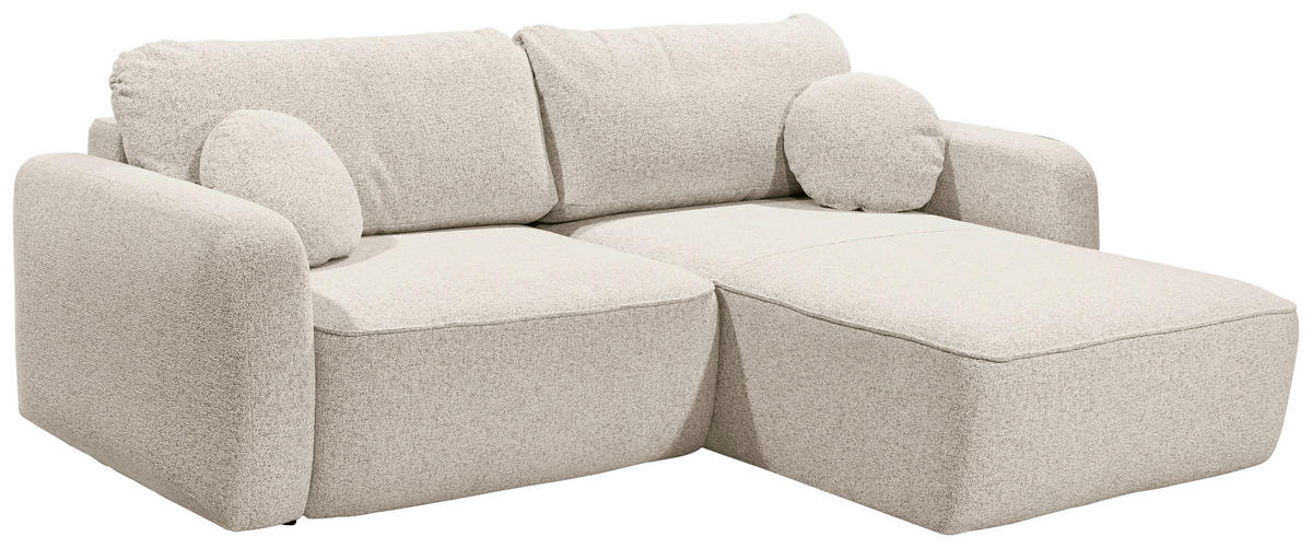 ECKSOFA in Webstoff Beige  - Beige/Schwarz, Konventionell, Kunststoff/Textil (247/190cm) - MID.YOU