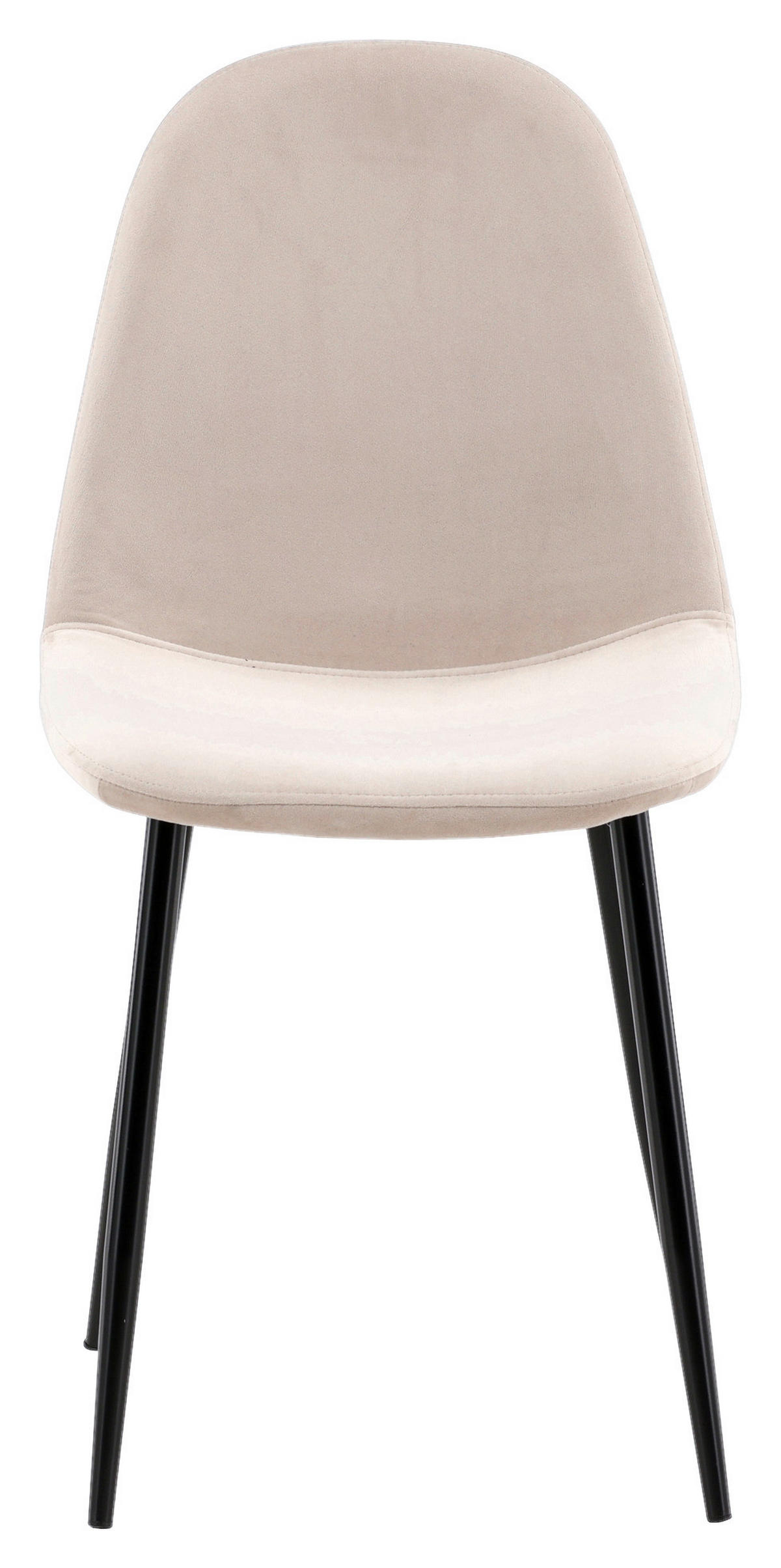 STUHL-SET 2 Stück  in Stahl Samt  - Beige/Schwarz, Design, Textil/Metall (44/88/53cm) - Livetastic