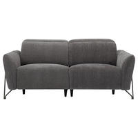 3-SITZER-SOFA in Flachgewebe Dunkelgrau  - Dunkelgrau/Schwarz, Lifestyle, Textil/Metall (198/83/107/111cm) - Livetastic