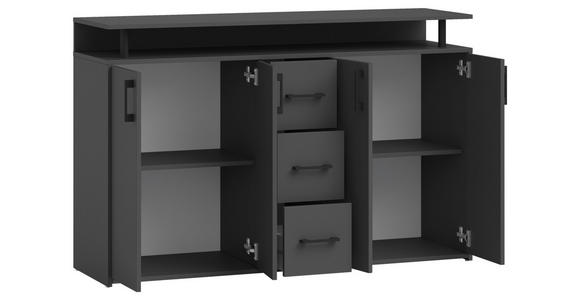 SIDEBOARD in 139/90/34 cm - Anthrazit/Schwarz, KONVENTIONELL, Holzwerkstoff/Kunststoff (139/90/34cm) - Carryhome