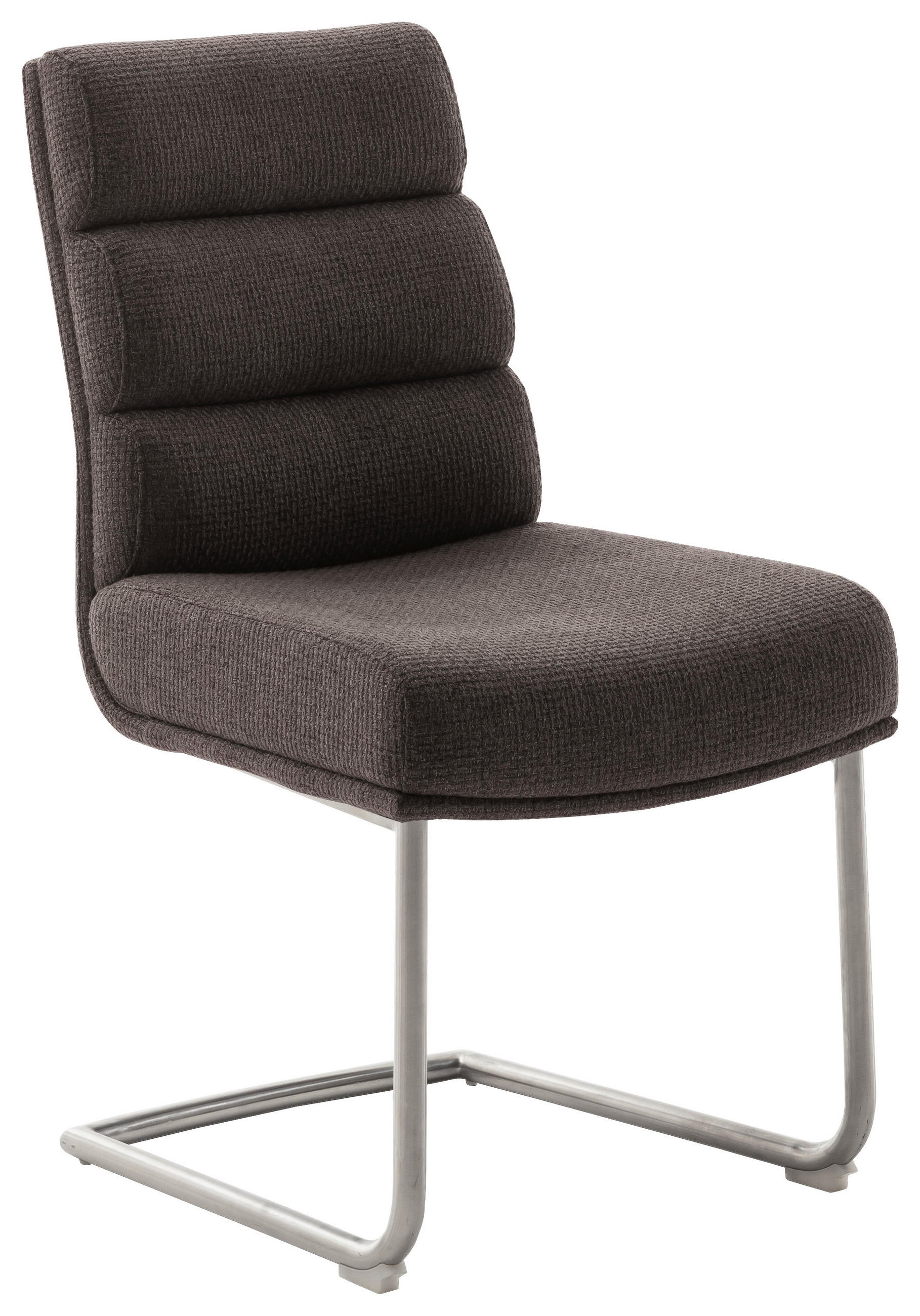 SCHWINGSTUHL  in Edelstahl Webstoff  - Edelstahlfarben/Cappuccino, Design, Textil/Metall (47/90/64cm) - Dieter Knoll