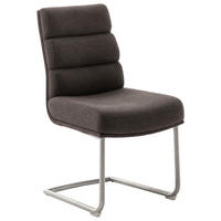 SCHWINGSTUHL  in Edelstahl Webstoff  - Edelstahlfarben/Cappuccino, Design, Textil/Metall (47/90/64cm) - Dieter Knoll