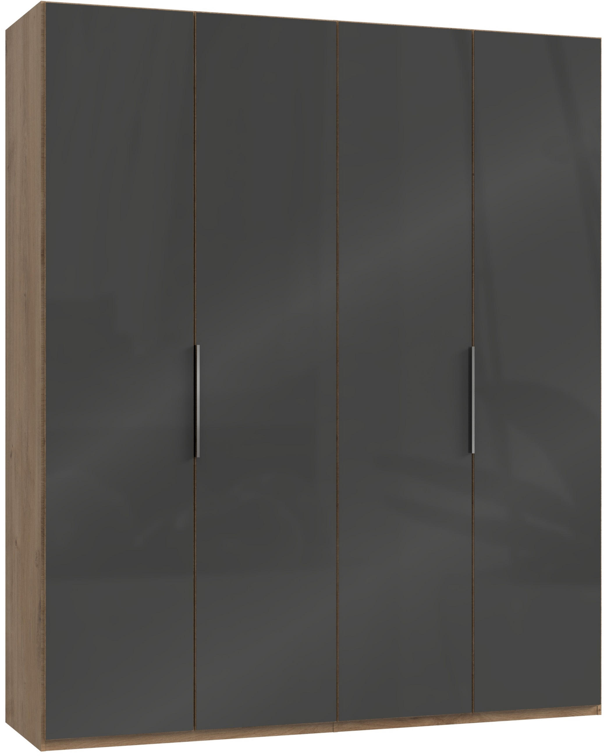 DREHTÜRENSCHRANK in Grau, Eichefarben  - Chromfarben/Eichefarben, Modern, Glas/Holzwerkstoff (200/236/58cm) - MID.YOU