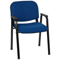 BESUCHERSTUHL  in Flachgewebe Blau, Schwarz  - Blau/Schwarz, Basics, Kunststoff/Textil (55/84/42cm) - MID.YOU