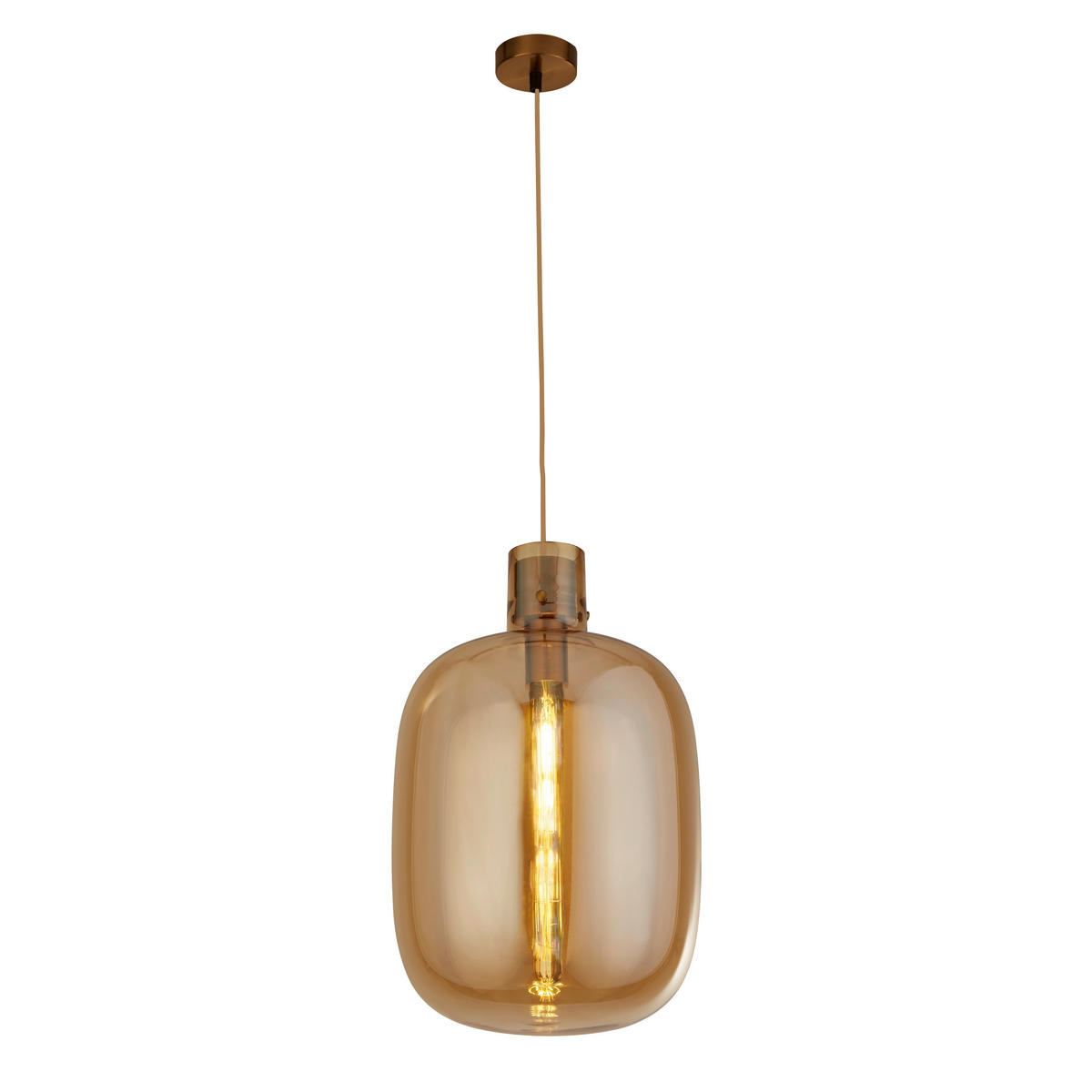 HÄNGLAMPA Barrel 30/127 cm  - bärnstensfärgad, Design, metall/glas (30/127cm)